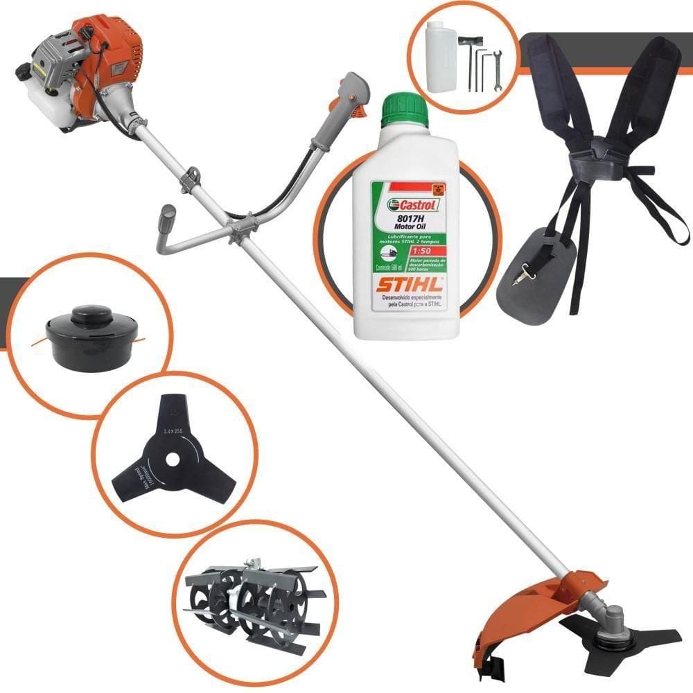 Roçadeira Tekna Rl520acg2 2hp + óleo Stihl + Enxada Rotativa