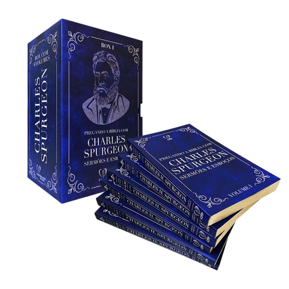 Box 1 Pregando A Bíblia Charles Spurgeon 6 Volumes Capa