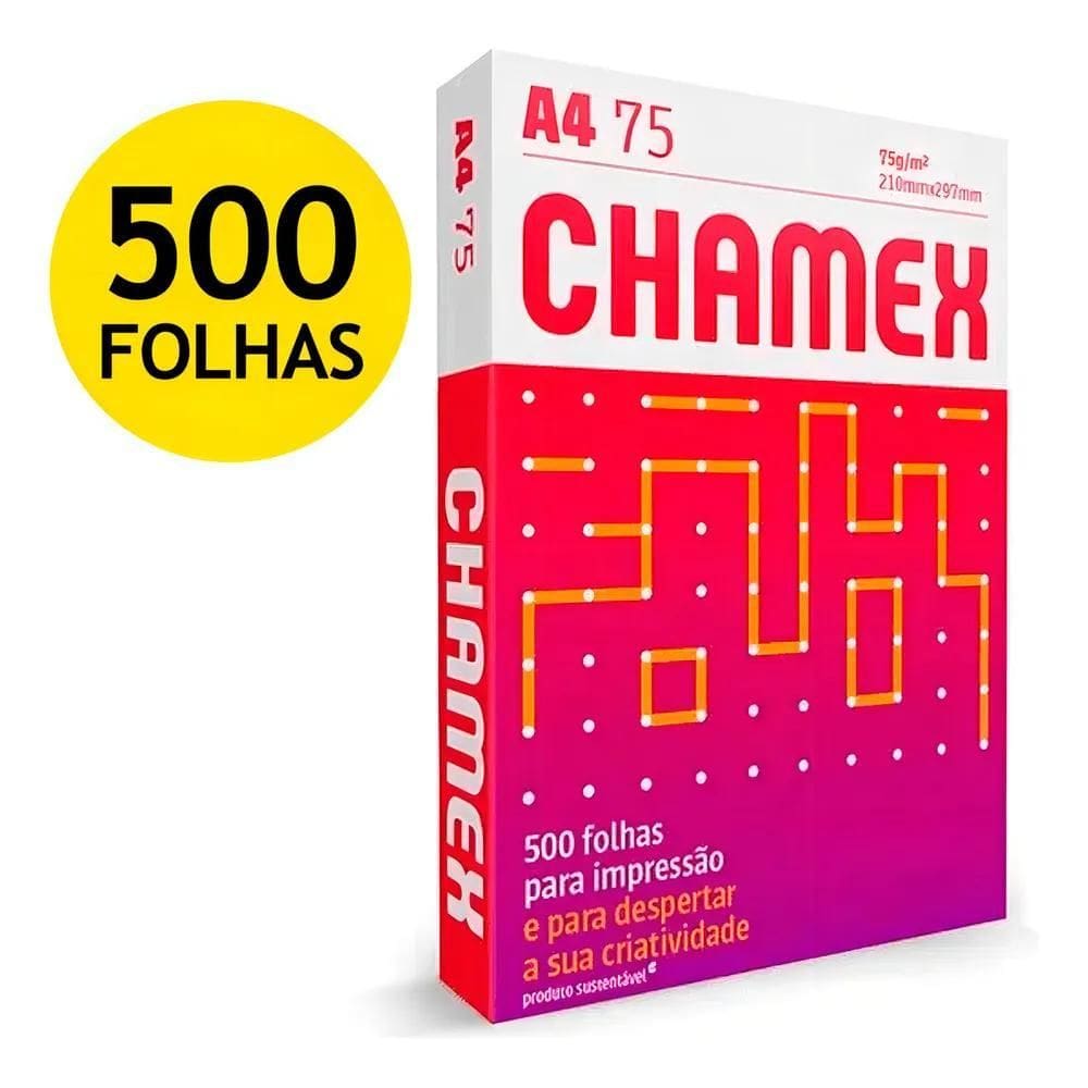 2X Papel Sulfite A4 Chamex Resma 500 Folhas 75G 210Mmx297Mm