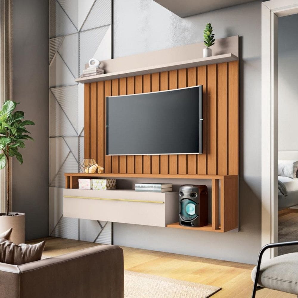 Painel Ripado para TV ate 55 Polegadas 1 Porta Self HB Moveis