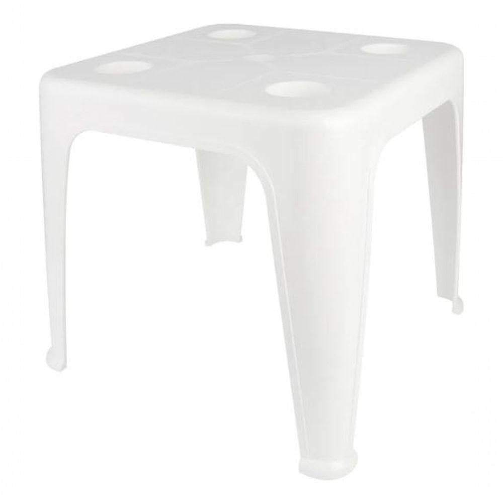 Mesa Quadrada Plástica De Apoio Multiuso C/ Porta Copos Mor