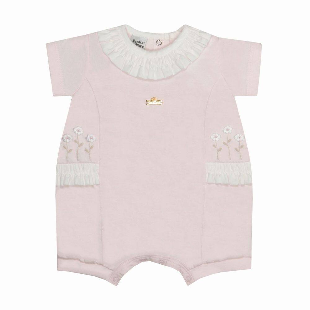 Macacão Para Bebê Menina Curto Dalia Rosa - Sonho Mágico