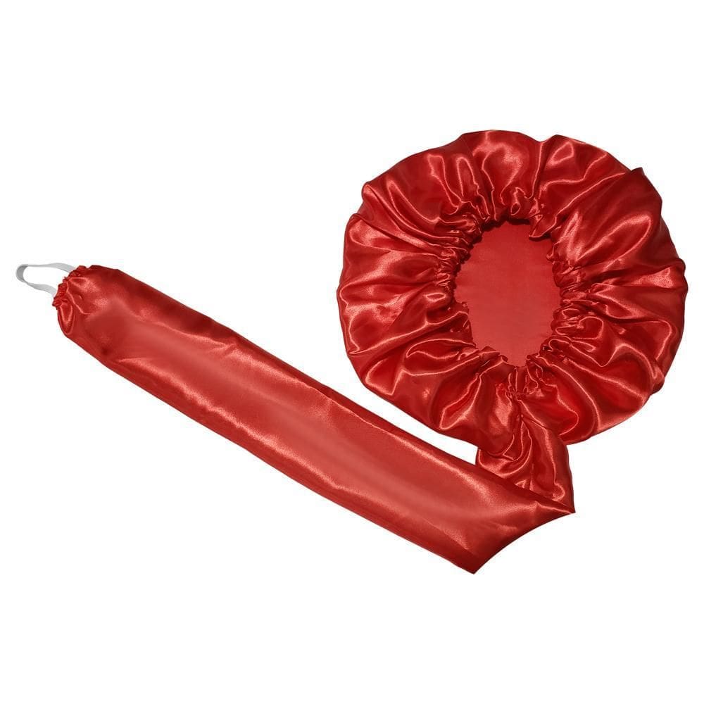 Touca Difusora Secadora Cetim Seda Anti Frizz Vermelha
