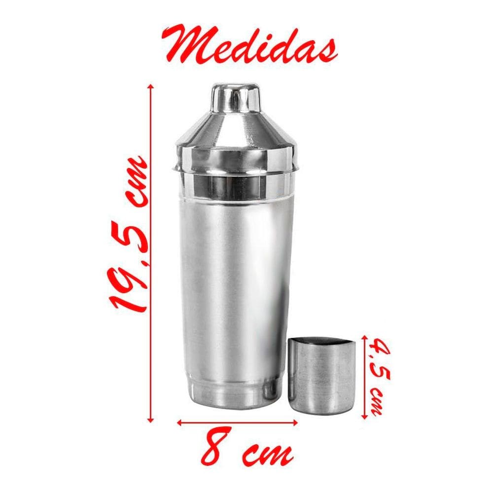 Coqueteleira Em Alumínio Copo Dose Drinks Bebidas 400ml