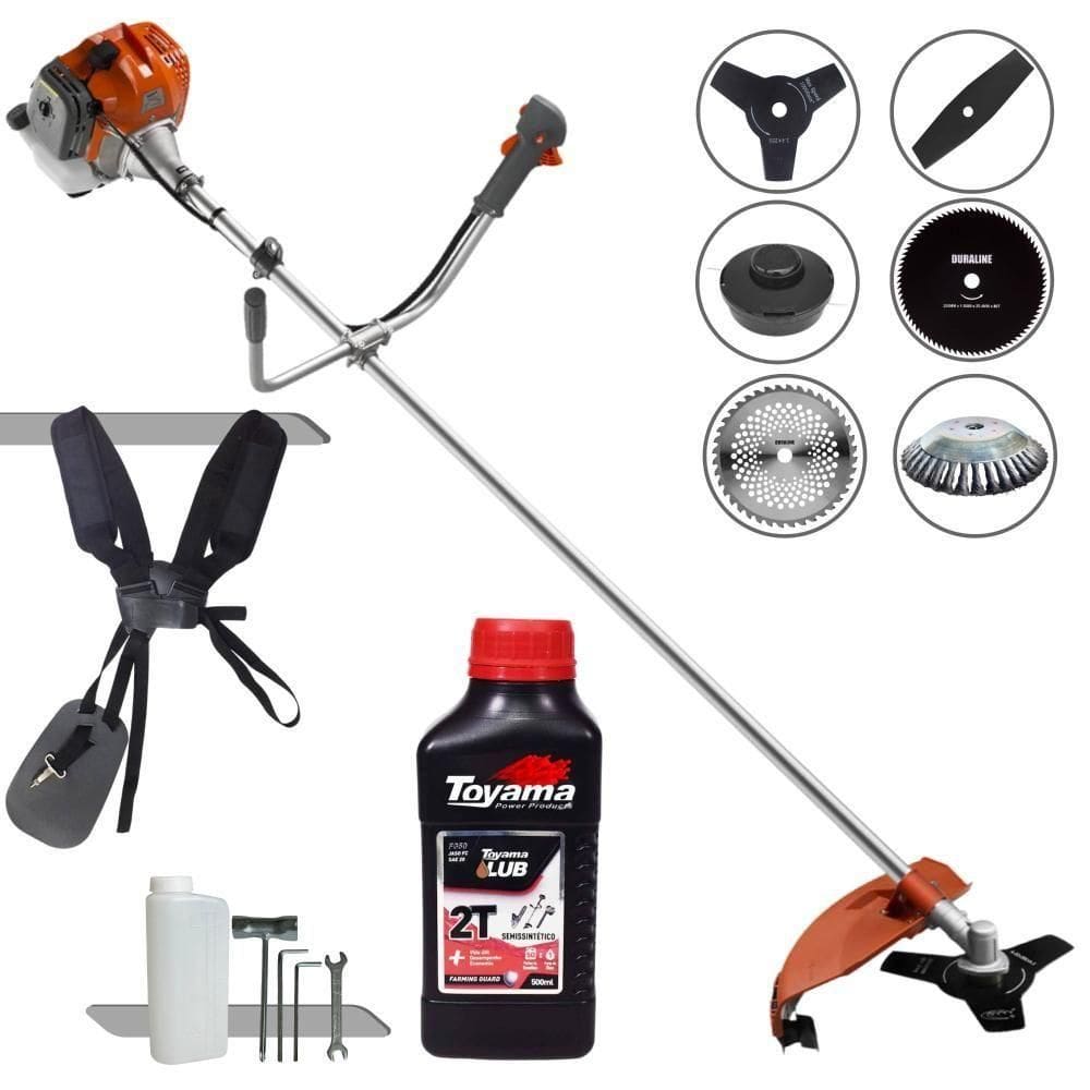 Roçadeira Tekna 52cc Multifuncional 6 Em 1 + óleo Toyama 2t