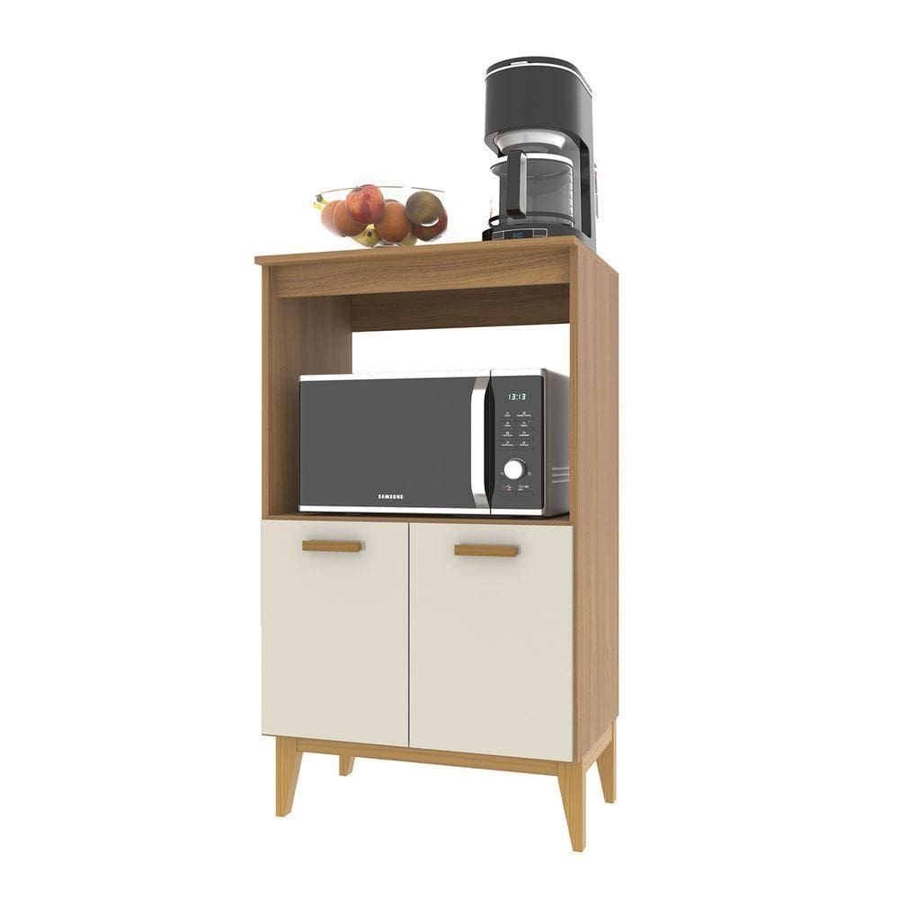 Balcão Para Forno 0,65mts Faro Freijó / Off White - Indekes