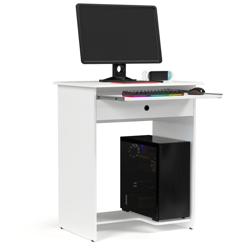 Mesa De Computador Pratica Com Gaveta Branco