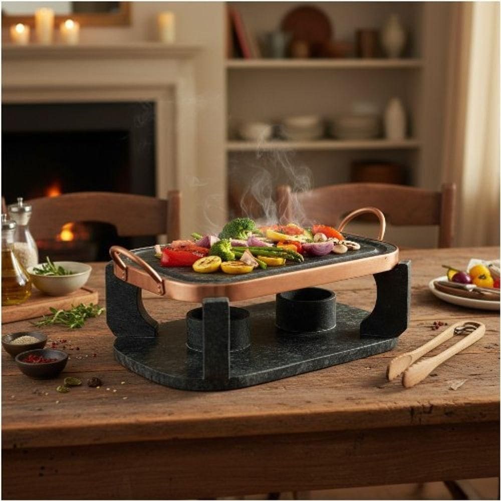 Churrasqueira Oval De Pedra Sabão Gourmet Fondue Grande 31 Cm