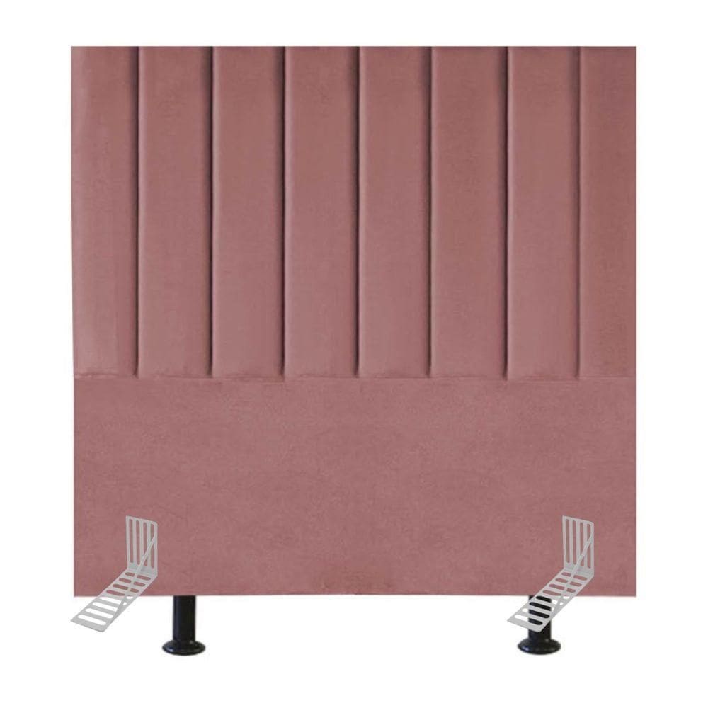 Cabeceira Cama Solteiro Box 100 Cm Lídia Veludo E Frame Rosé