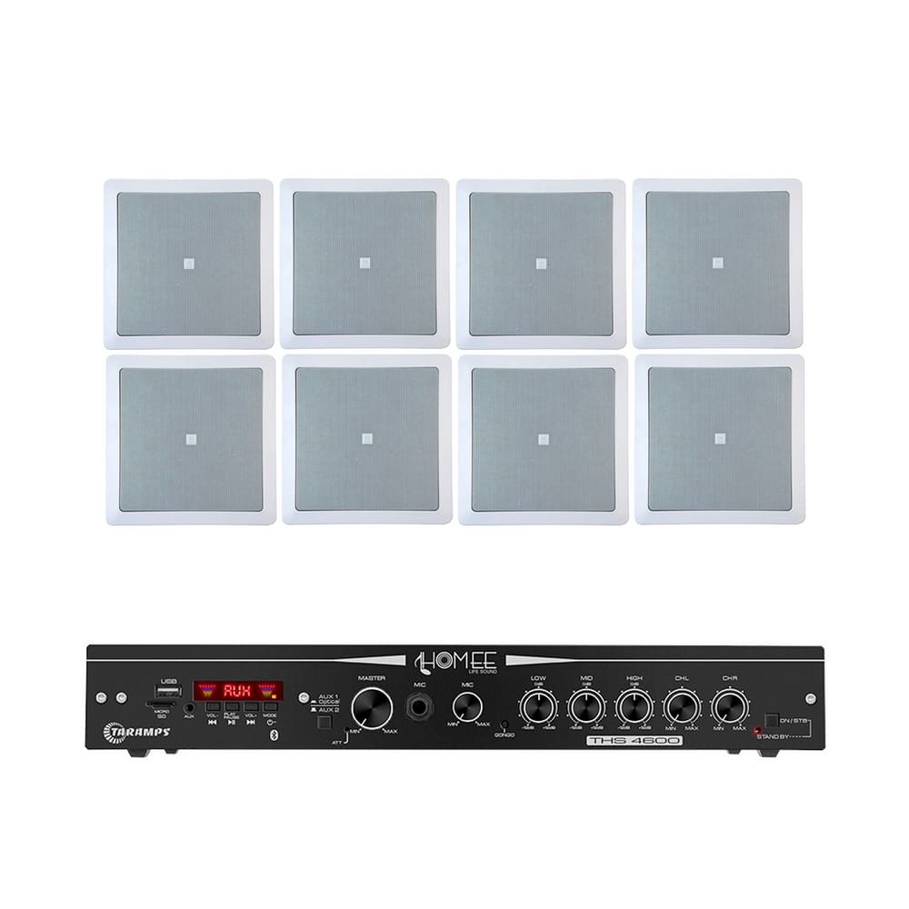Kit Amplificador THS 4600 Taramps + 4 Pares