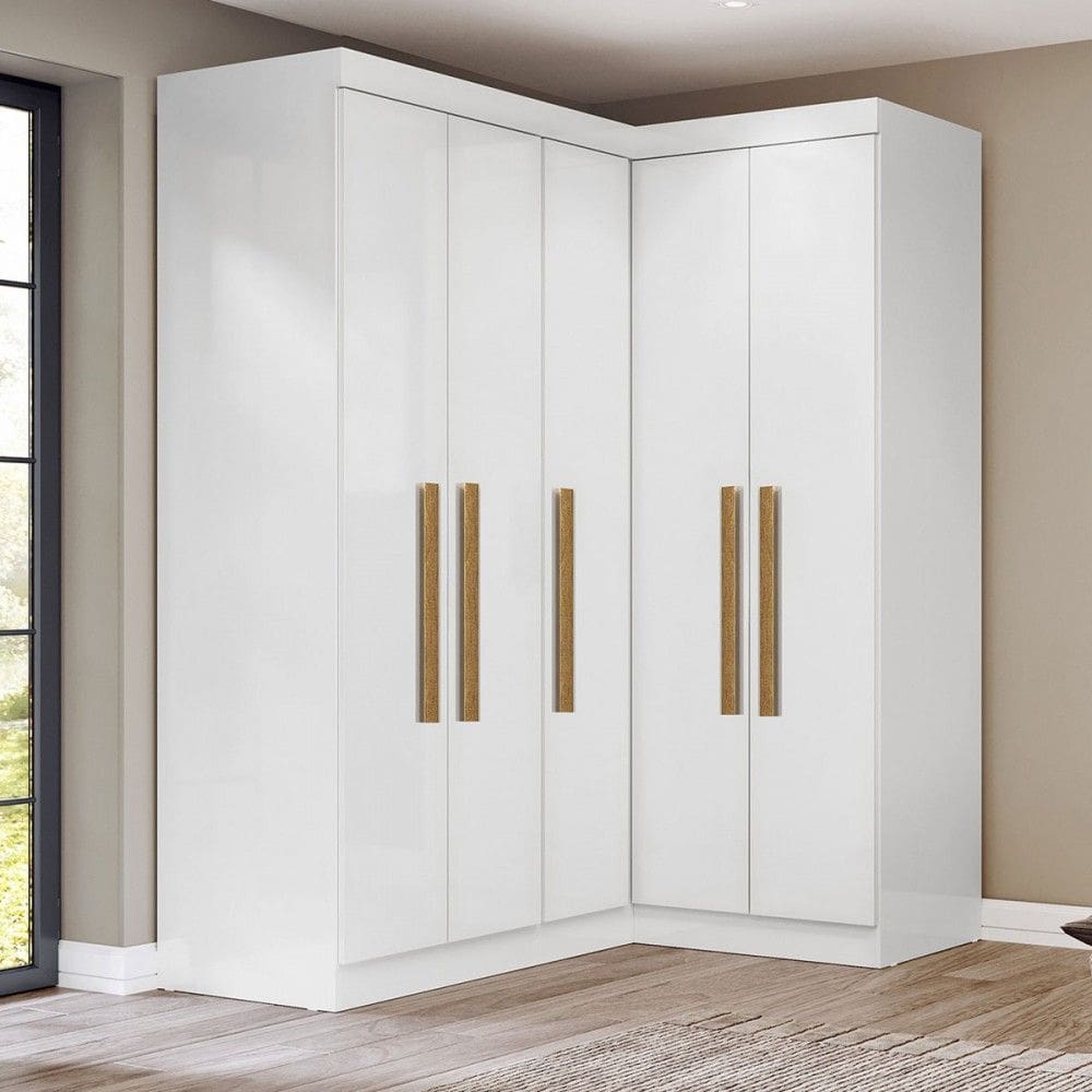 Guarda-Roupa Solteiro Modulado German 5 Portas Branco - Maxel