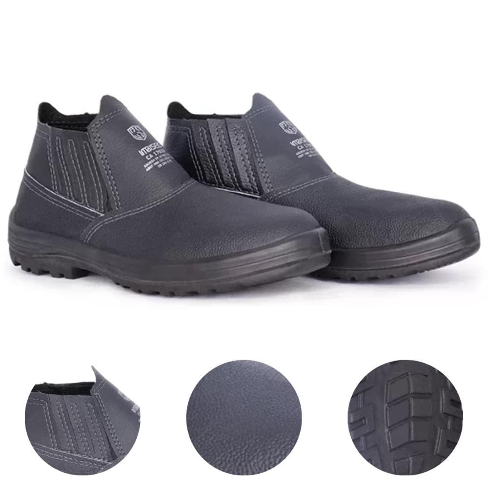 Bota Botina de Obra em Couro Com Bico PP Monodensidade Imbiseg Kadesh