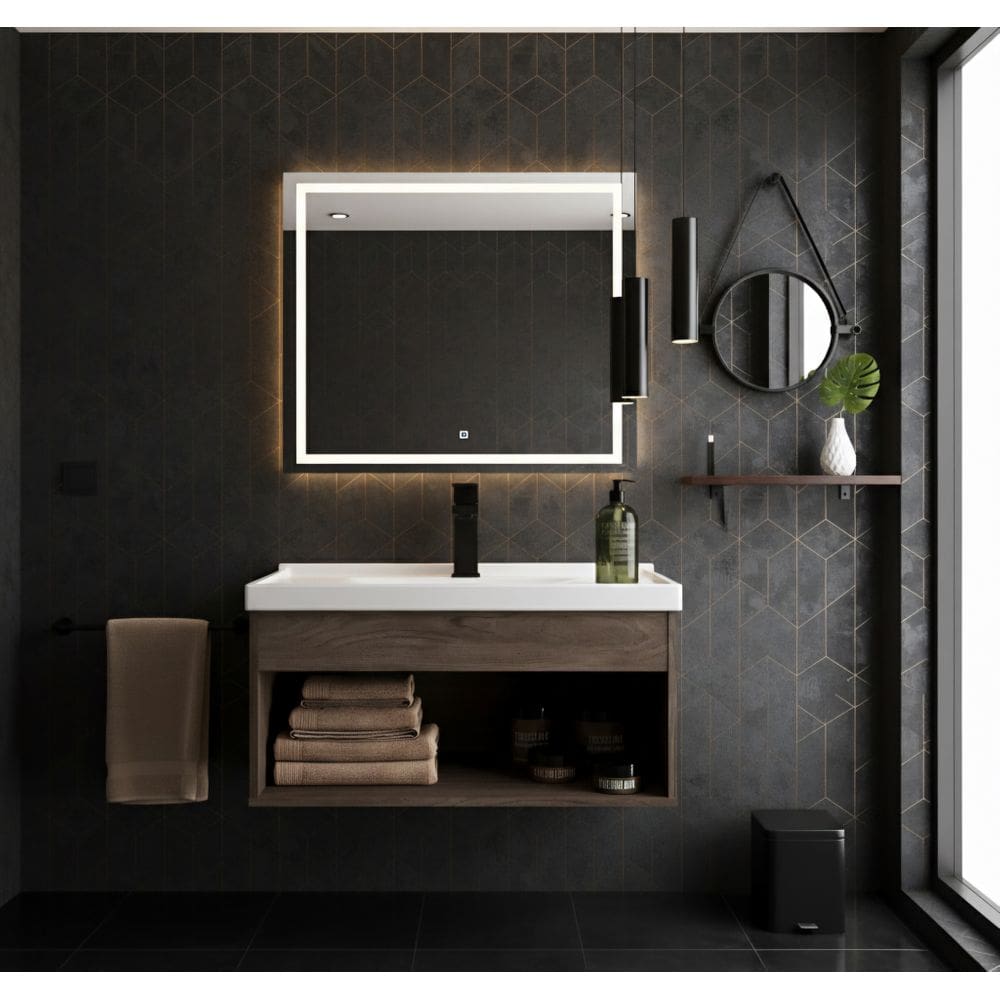 Gabinete Armário para Banheiro 60cm MDF com Cuba - Livorno Munique