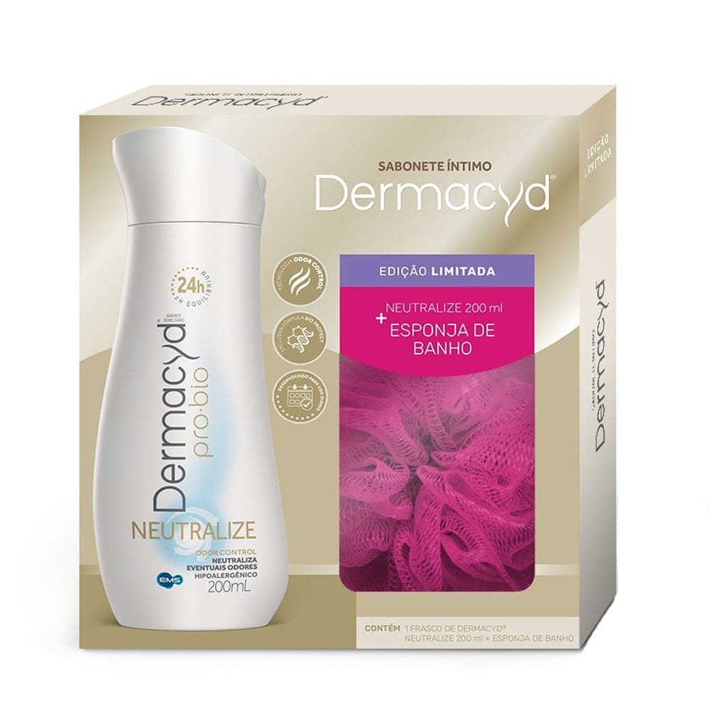Sabonete Líquido Íntimo Dermacyd Neutralize 200ml + Esponja de Banho