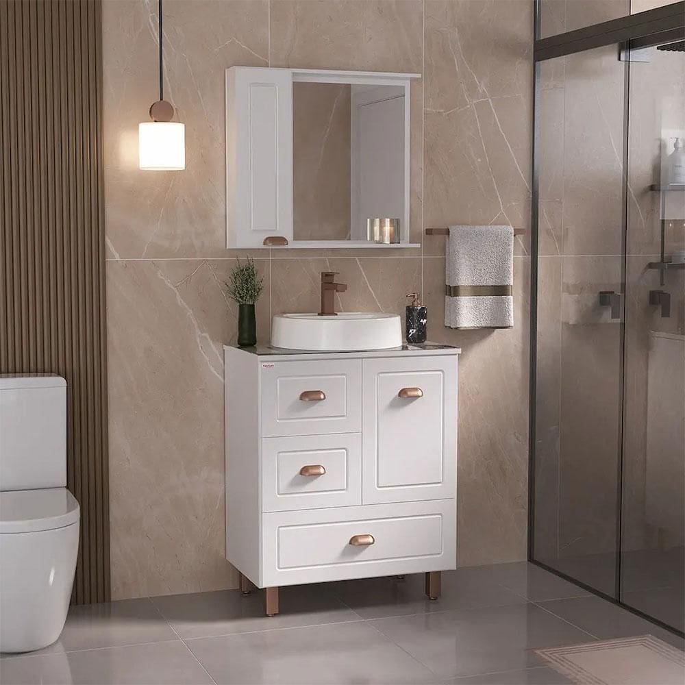 Conjunto de Banheiro Fabribam Catarina Branco, 70 cm