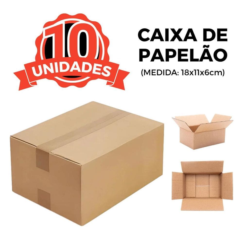 10 Caixas De Papelão Para Envios Pac Mini 18X11X6