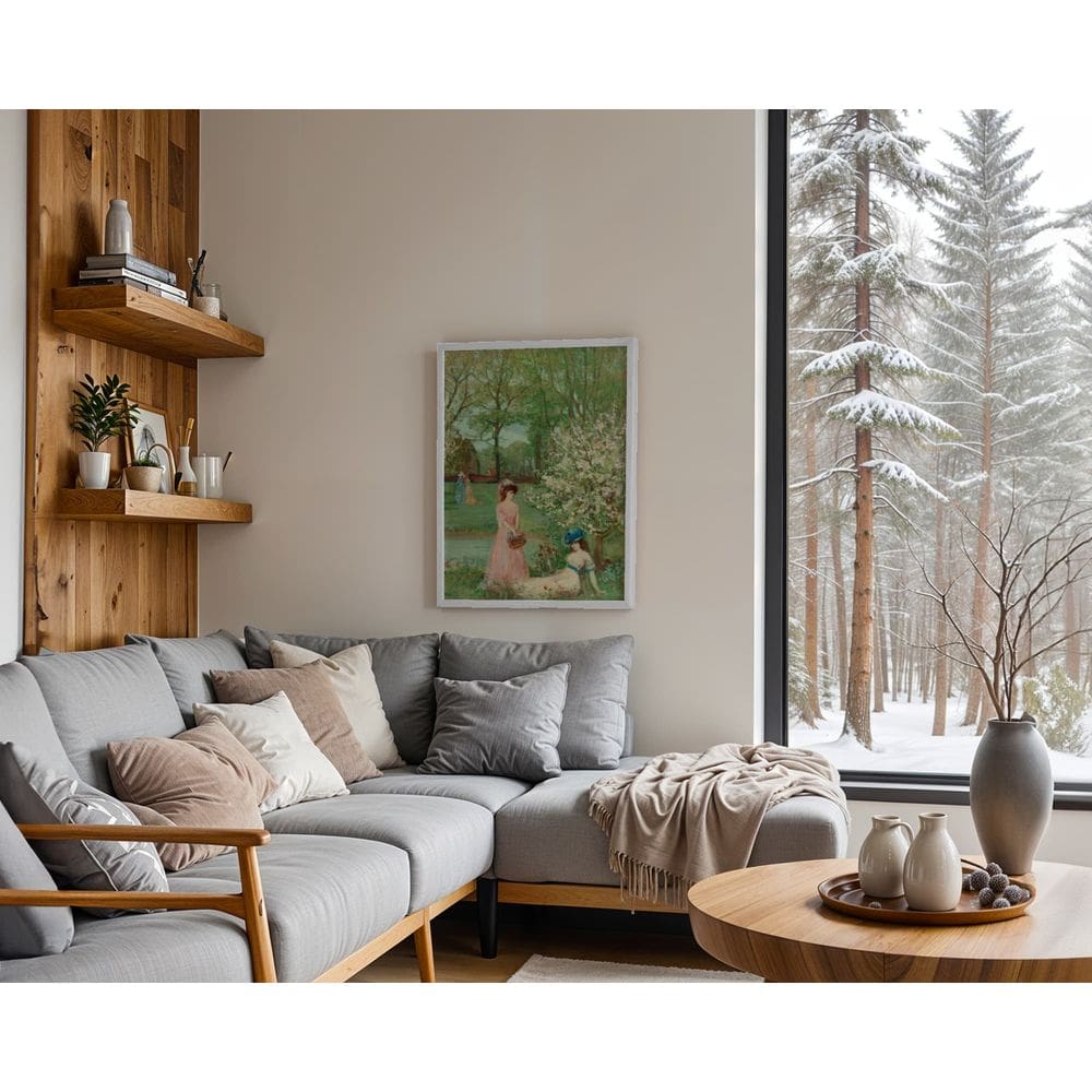 Confidências às sombras das flores - 70 x 50 Caixa (canvas)