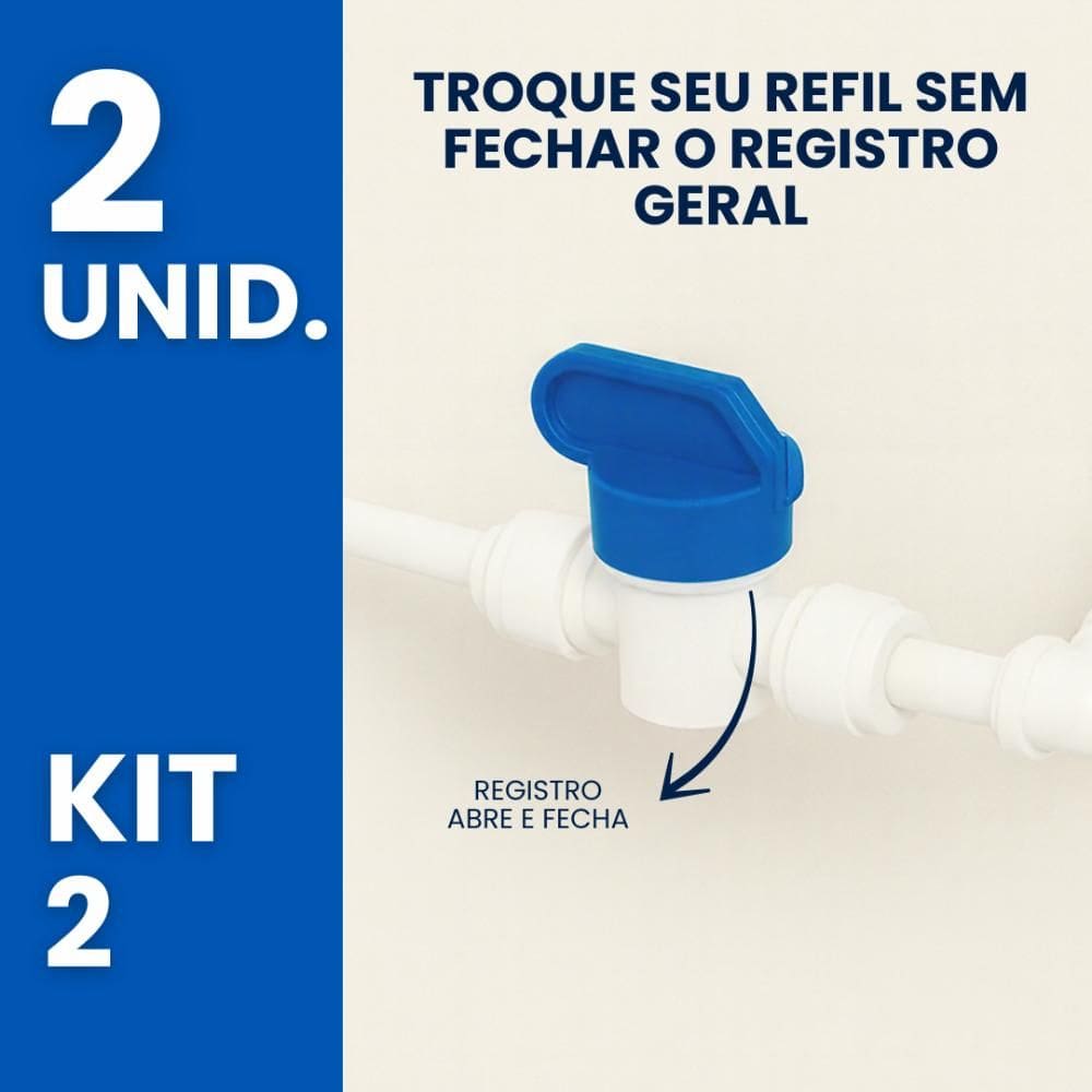 Kit 2 Conector Registro 1/4  Troca Refil Sem Fechar Registro