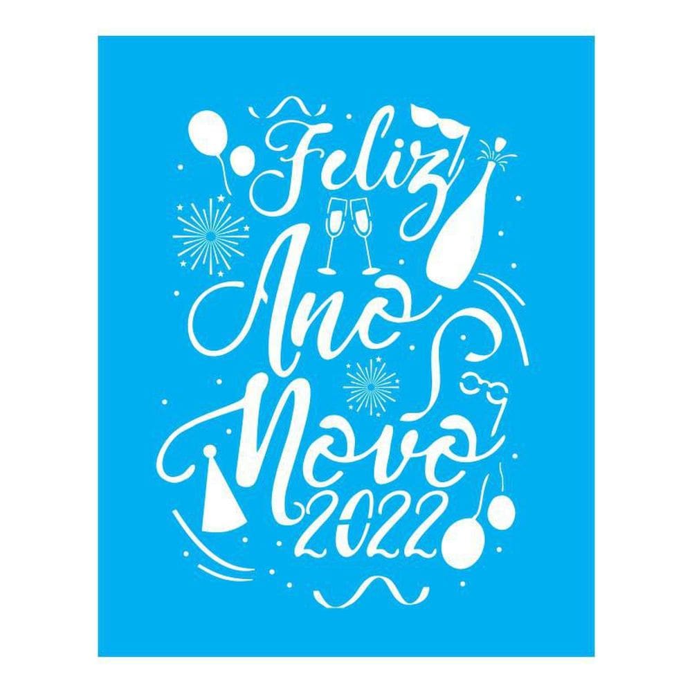 Stencil Tamako Feliz Ano Novo - 20X25Cm - Ref B801