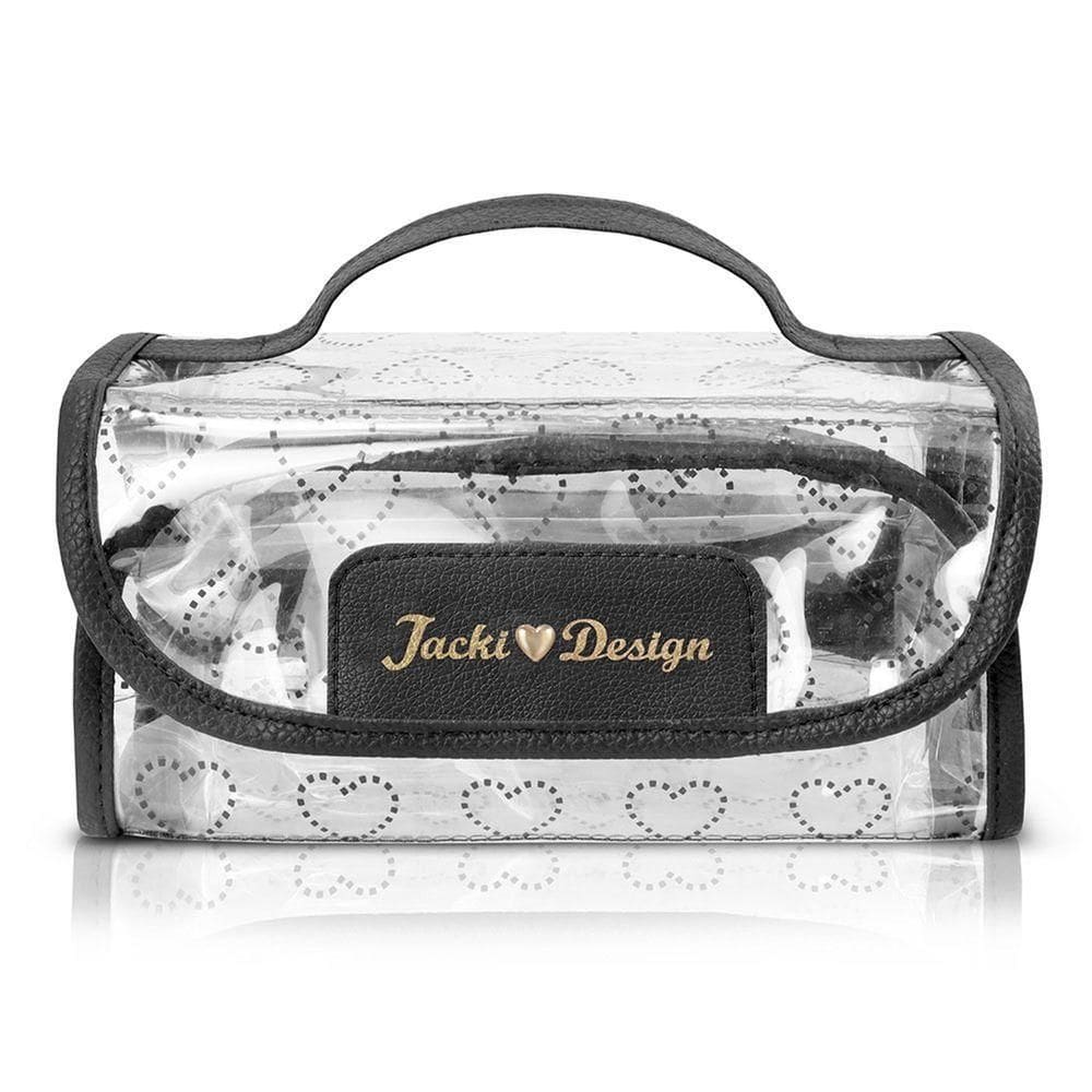 Necessaire Rocambole Transparente Jacki Design - Love Preto