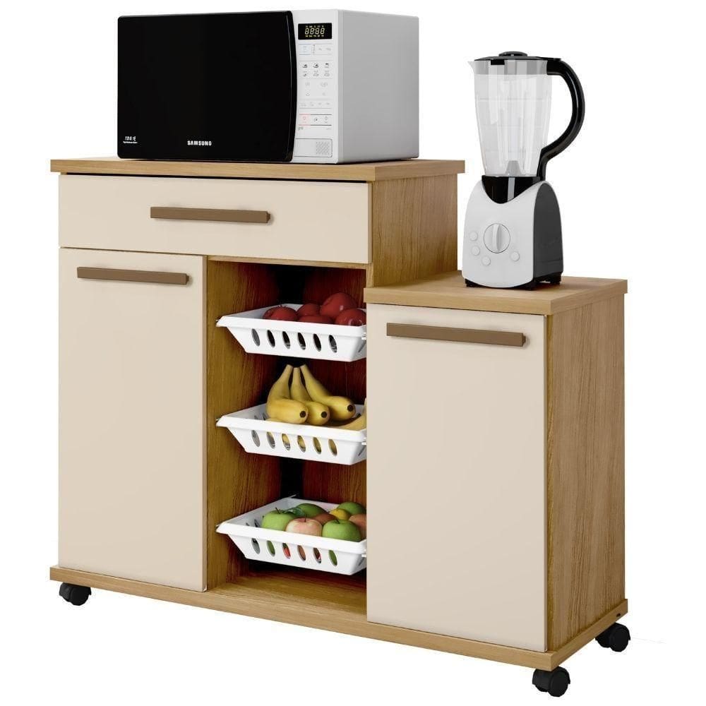 Fruteira Teresina 2 Portas 1 Gaveta Cinamomo Off White Arte Móveis