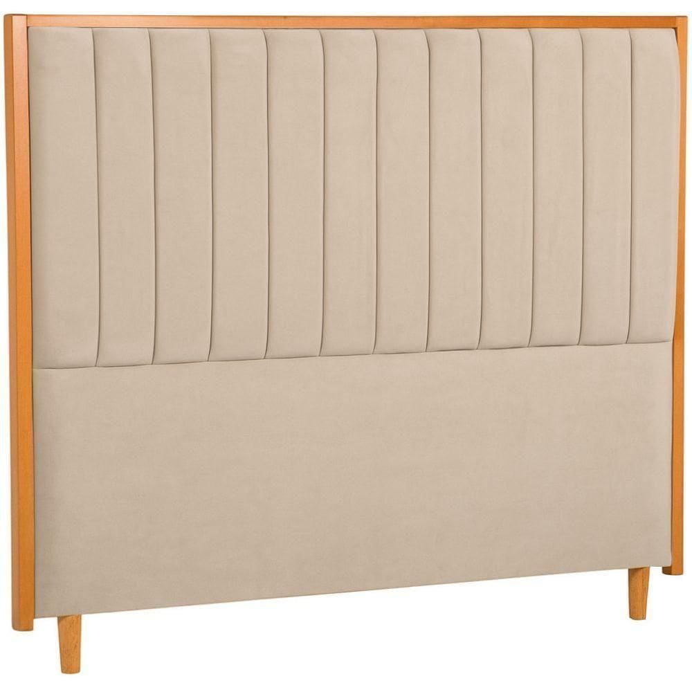 Cabeceira Estofada Queen Imperial Veludo Marfim 160 Cm