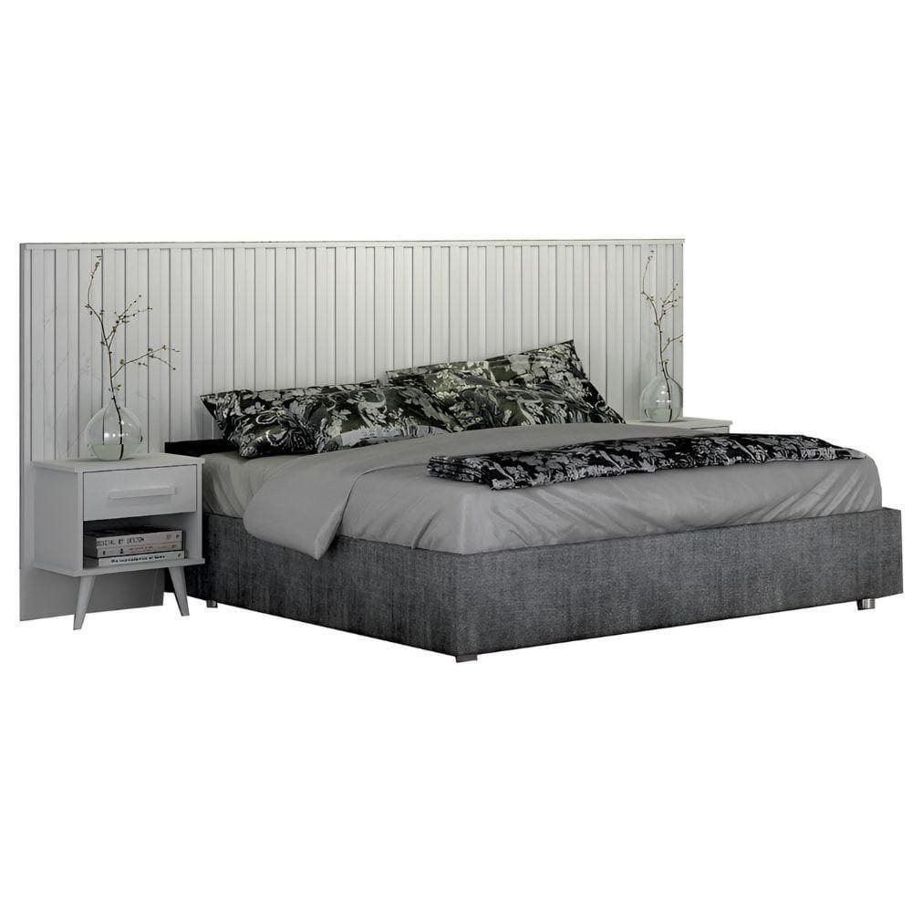 Cabeceira Casal Ripado Milano Branco Leifer Móveis