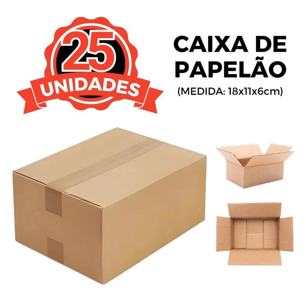 25 Caixas De Papelão Para Envios Pac Mini 18X11X6
