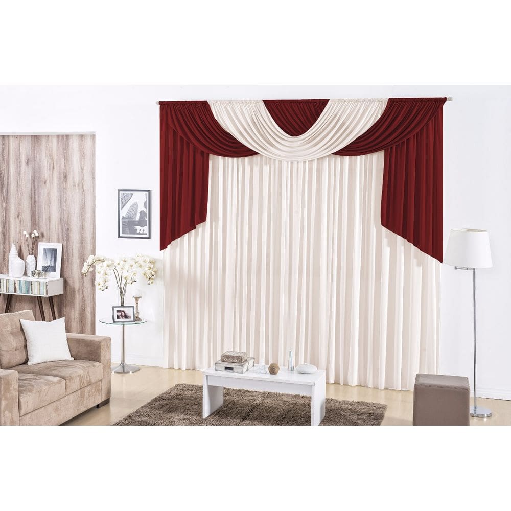 Cortina Londres em Malha Gel 3m x 2,8m Vinho