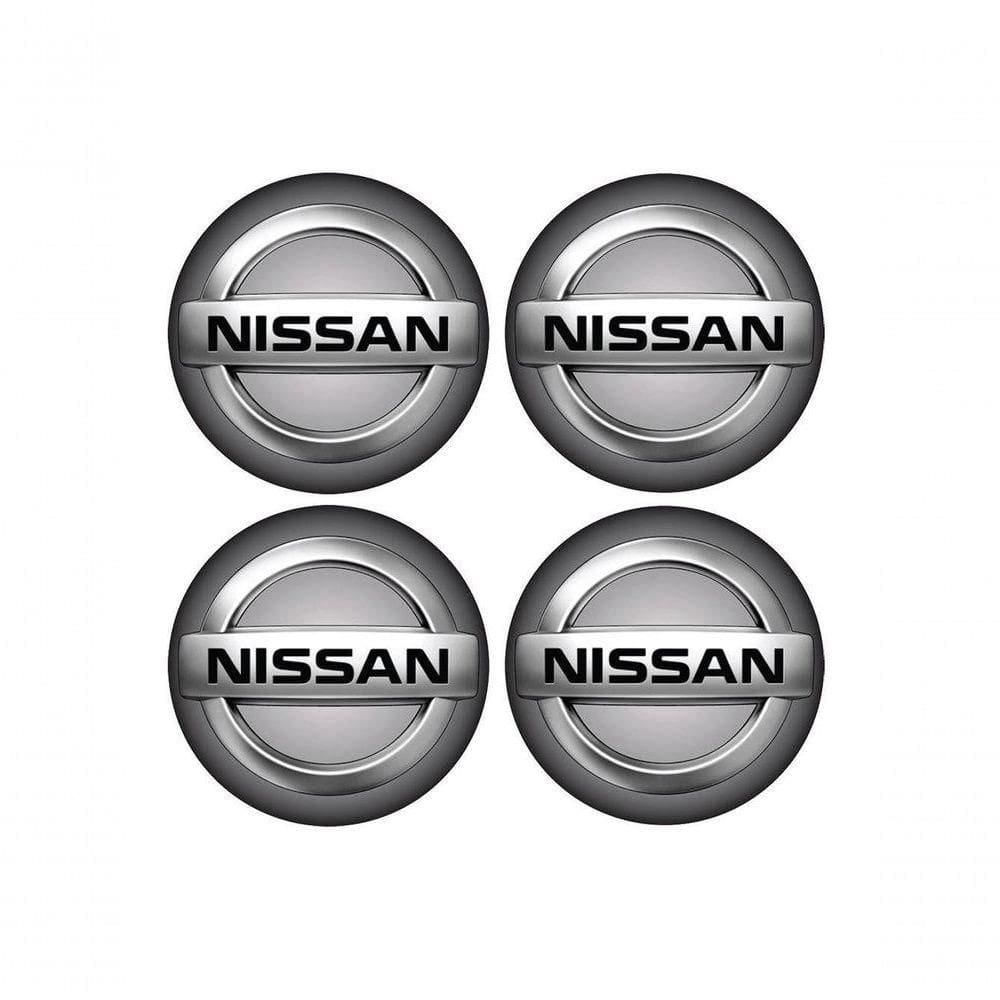 Jogo Emblema Calota Nissan 51mm Resinado 4 Peças