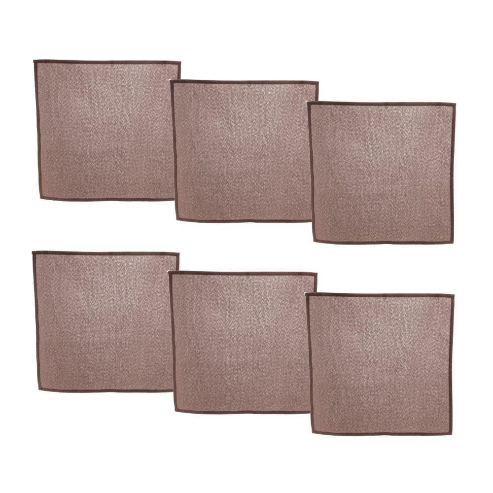 Cj 6 Guardanapos de Tecido Linho Lévis Marrom 40x40cm Lyor