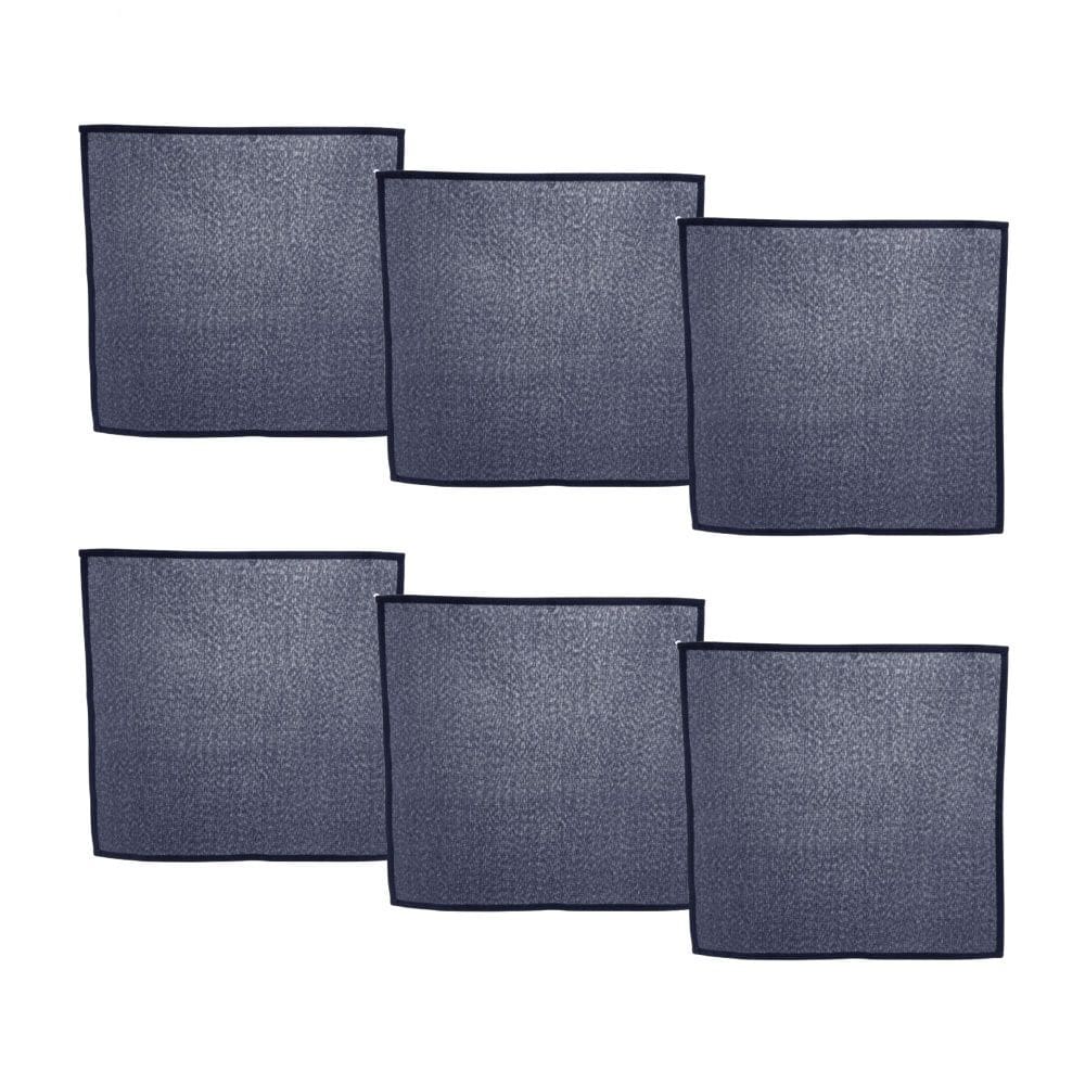 Cj 6 Guardanapos de Tecido Linho Lévis Azul 40x40cm Lyor