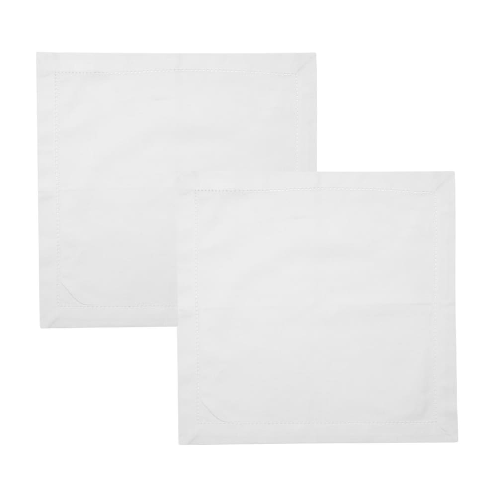 Cj 2 Guardanapos de Tecido Algodão Branco C/Ponto Ajour 40x40cm Royal Decor