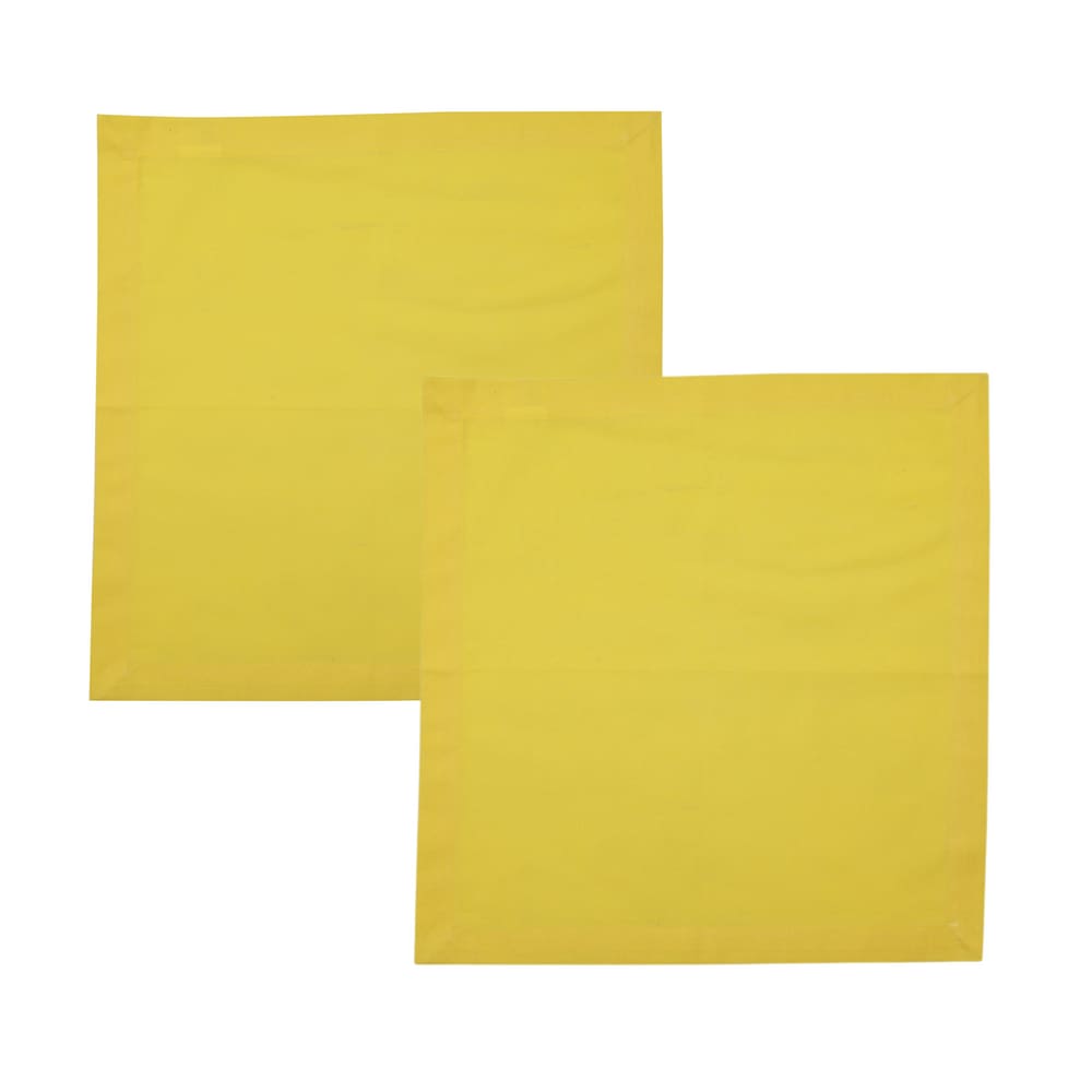 Cj 2 Guardanapos de Tecido Algodão Amarelo 40x40cm Royal Decor
