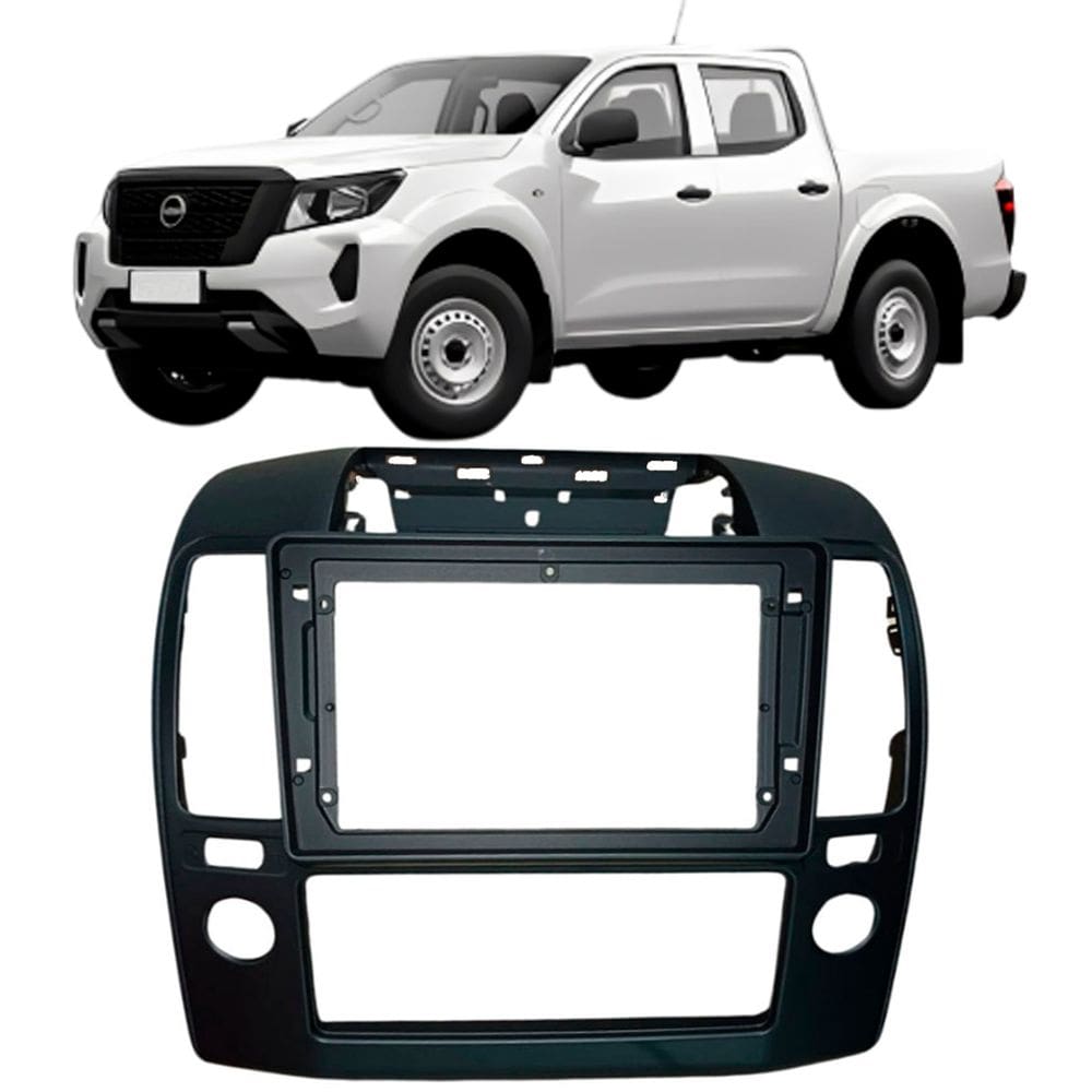 Moldura 9 Polegadas Frontier 2007 à 2012 Preta Painel Central Multimidia Som