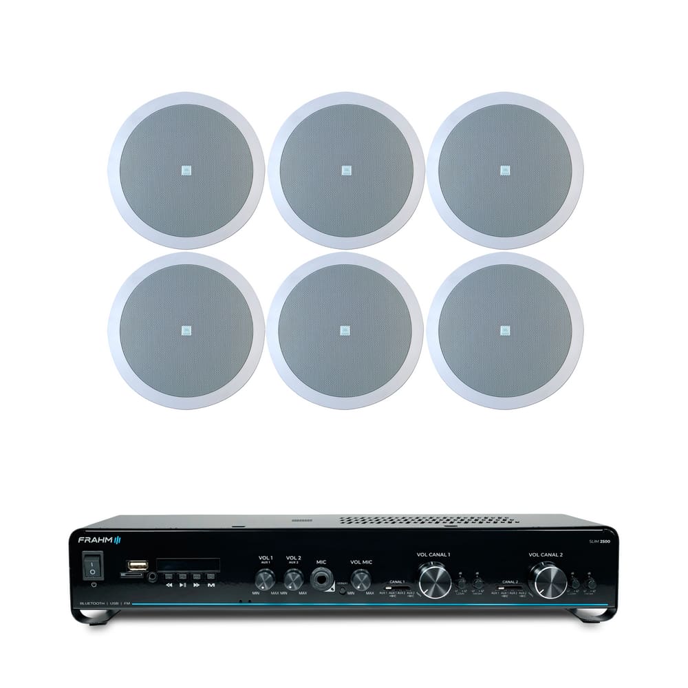 Kit Amplificador Slim 2500 G5 Frahm + 6 Arandelas 6co2r