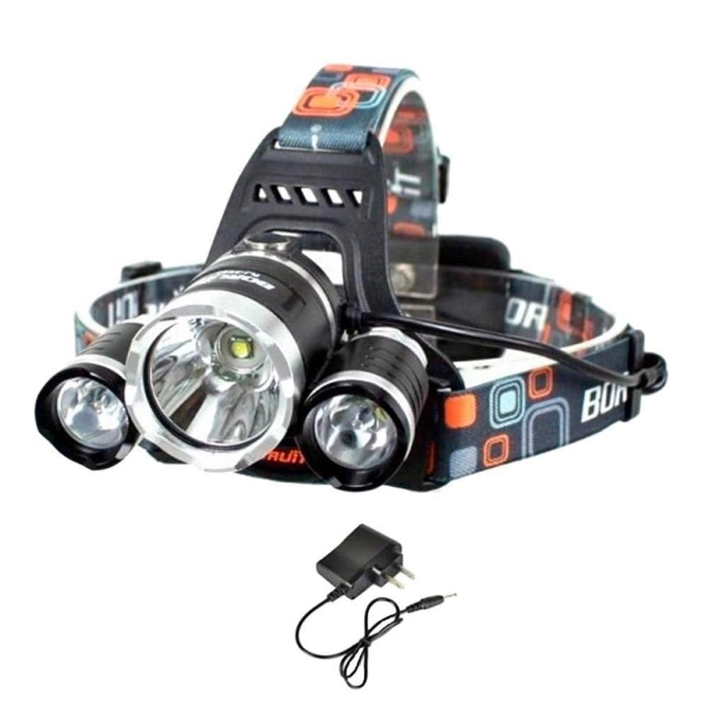 Lanterna Cabeça Triplo T6 3 Led Cree Swat 2 Baterias