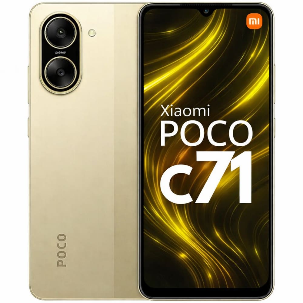 Smartphone Celular Xiaomi Poco C71, 128GB, 4GB RAM, Câmera 50MP, Tela 6,72, Android 14, Bateria 5000mAh, Dual SIM, Dourado