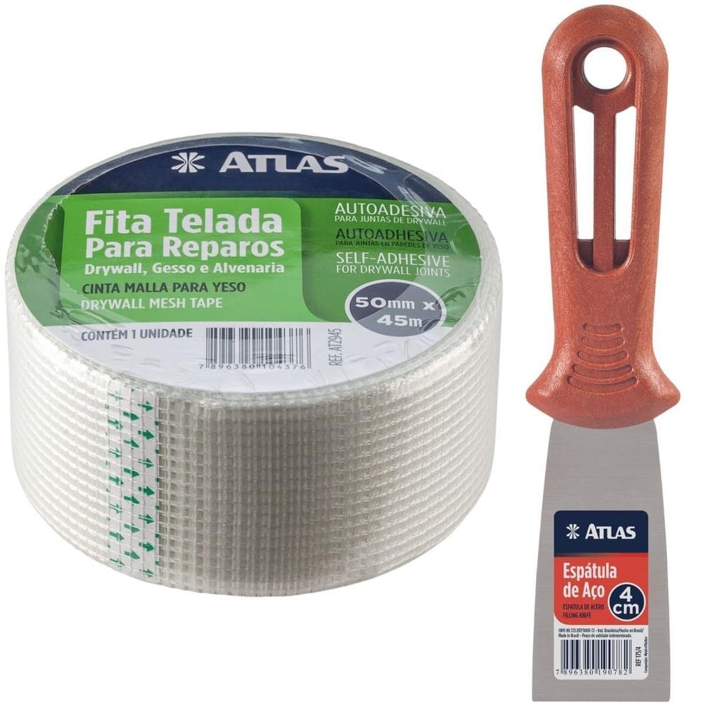 Fita Telada Auto Adesiva Reparo 50Mm X 45M + Espátula 4Cm