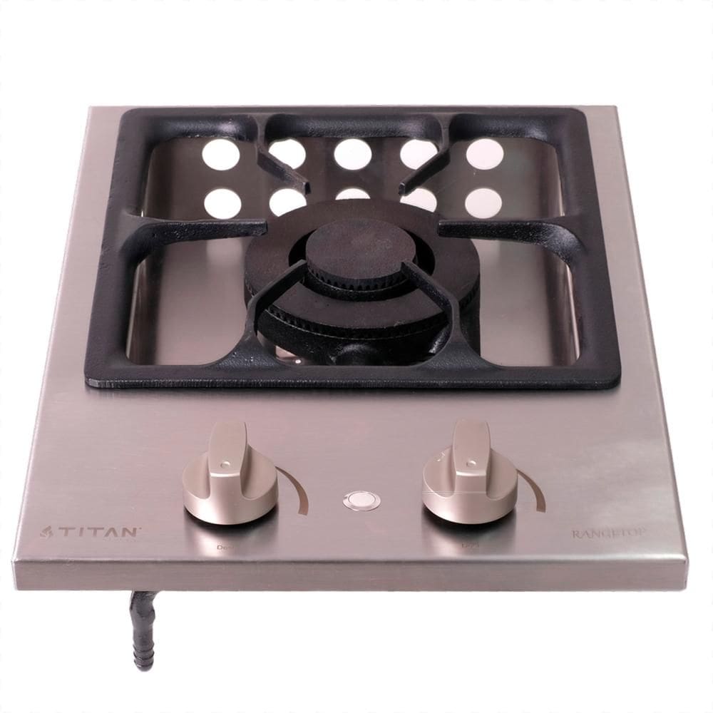 Fogão de Embutir a Gás GLP Titan Range Top Profissional 1 Boca  Grelha 30x30cm