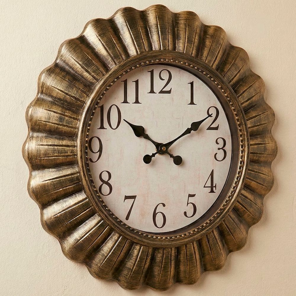 Relógio Parede Analógico Decorativo Com Moldura Rústico 50cm