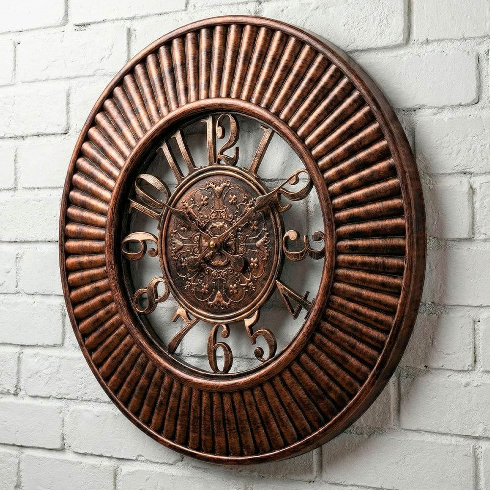 Relógio De Parede Analógico Vazado Decorativo Rústico 50cm