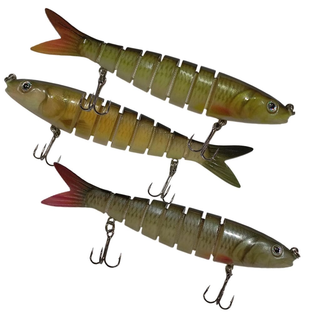 Isca Artificial 3 Peixes Articulada Pescaria Pesca Fishing Lambari Robalo Tucunare Traira Tainha Açude Mar Lago Rio