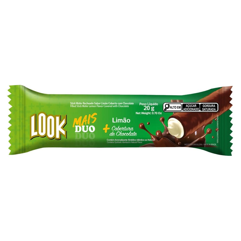 Chocolate Look Mais Duo Limão com Cobertura de Chocolate 20g