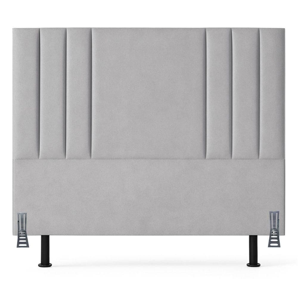 Cabeceira Queen Estofada Cama Box 160 Cm Moderna Veludo Frame Cinza