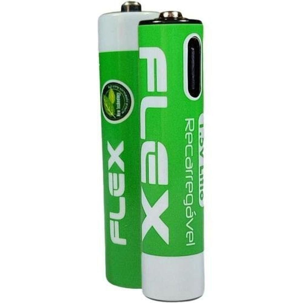 Pilha Recarregável Aaa 1.5v 1200mah C-4 Pilhas Flex
