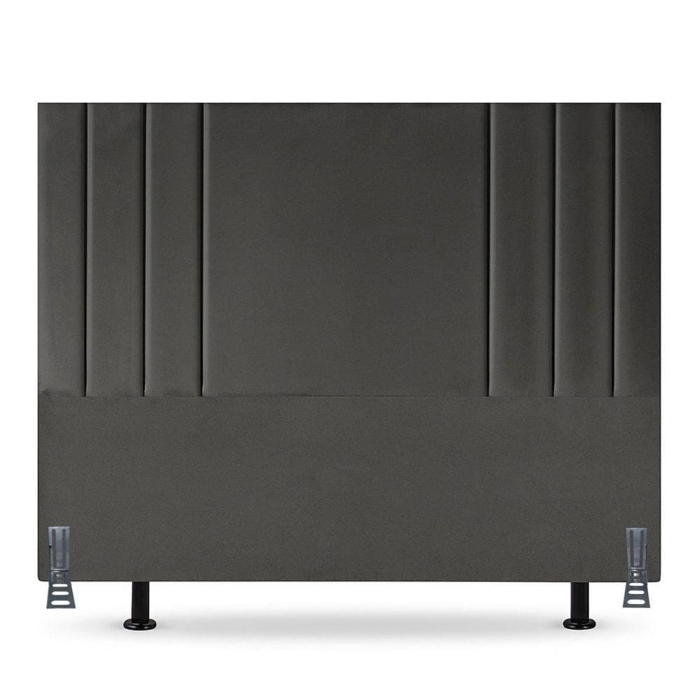 Cabeceira Solteirão 100 Cm Cama Box Estofada Corino Frame Cinza