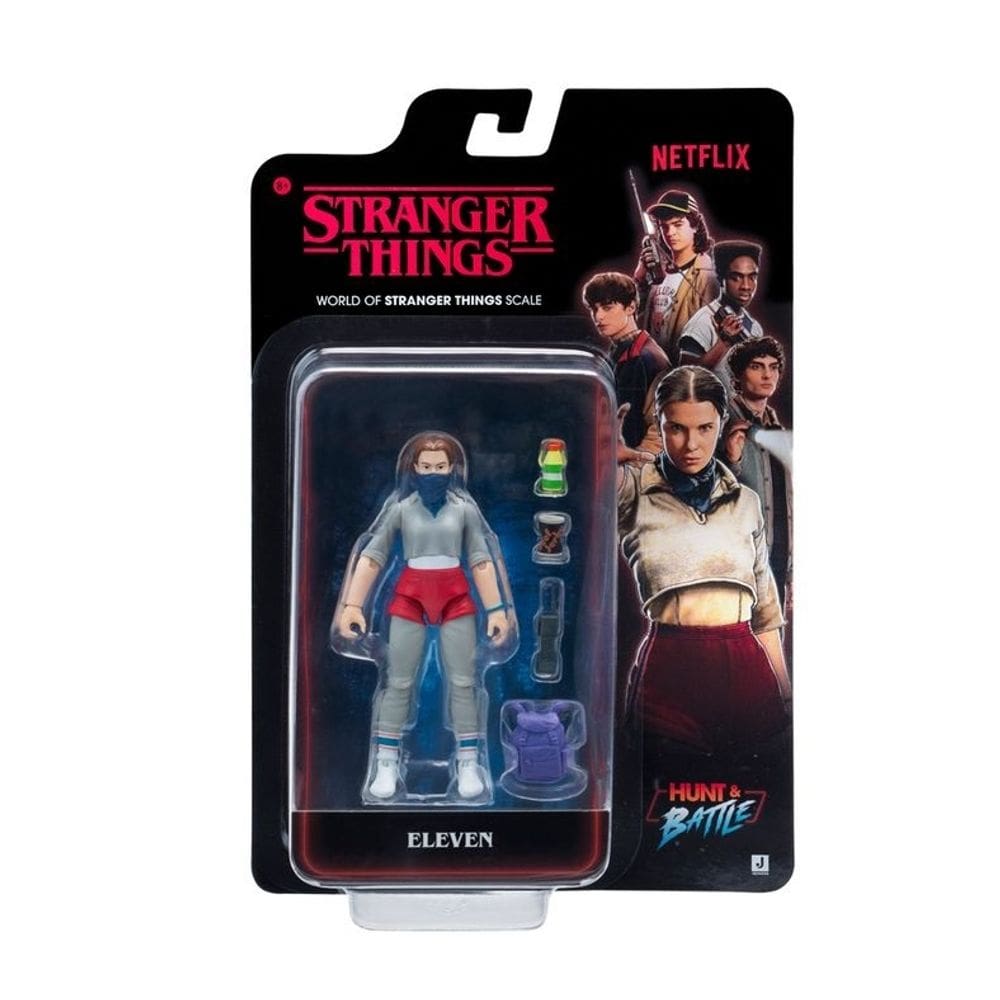 Stranger Things Netflix Hunt & Battle Boneco 10 cm Articulado C/Acessorio – Eleven - Candide