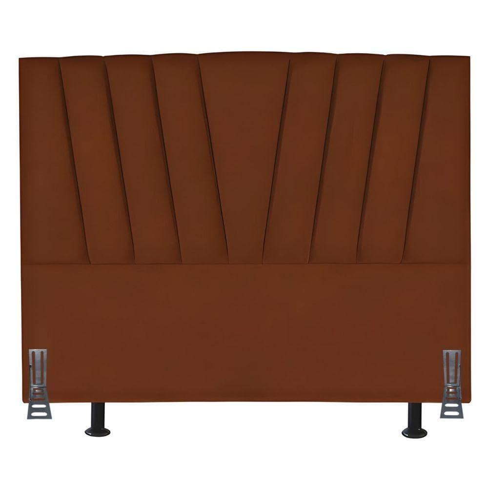 Cabeceira Cama Solteirão 100 Cm Ludmilla Em Suede Com Frame Cor:terracota