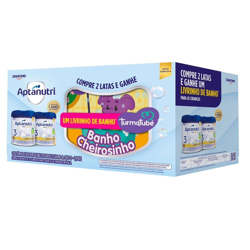 Aptanutri Profutura 3 com 2 Unidades 800g e Ganhe Um Livrinho de Banho para Crianças